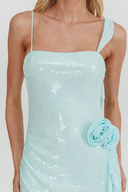 She Glows Cami Strap Sequin Maxi Dress Mint