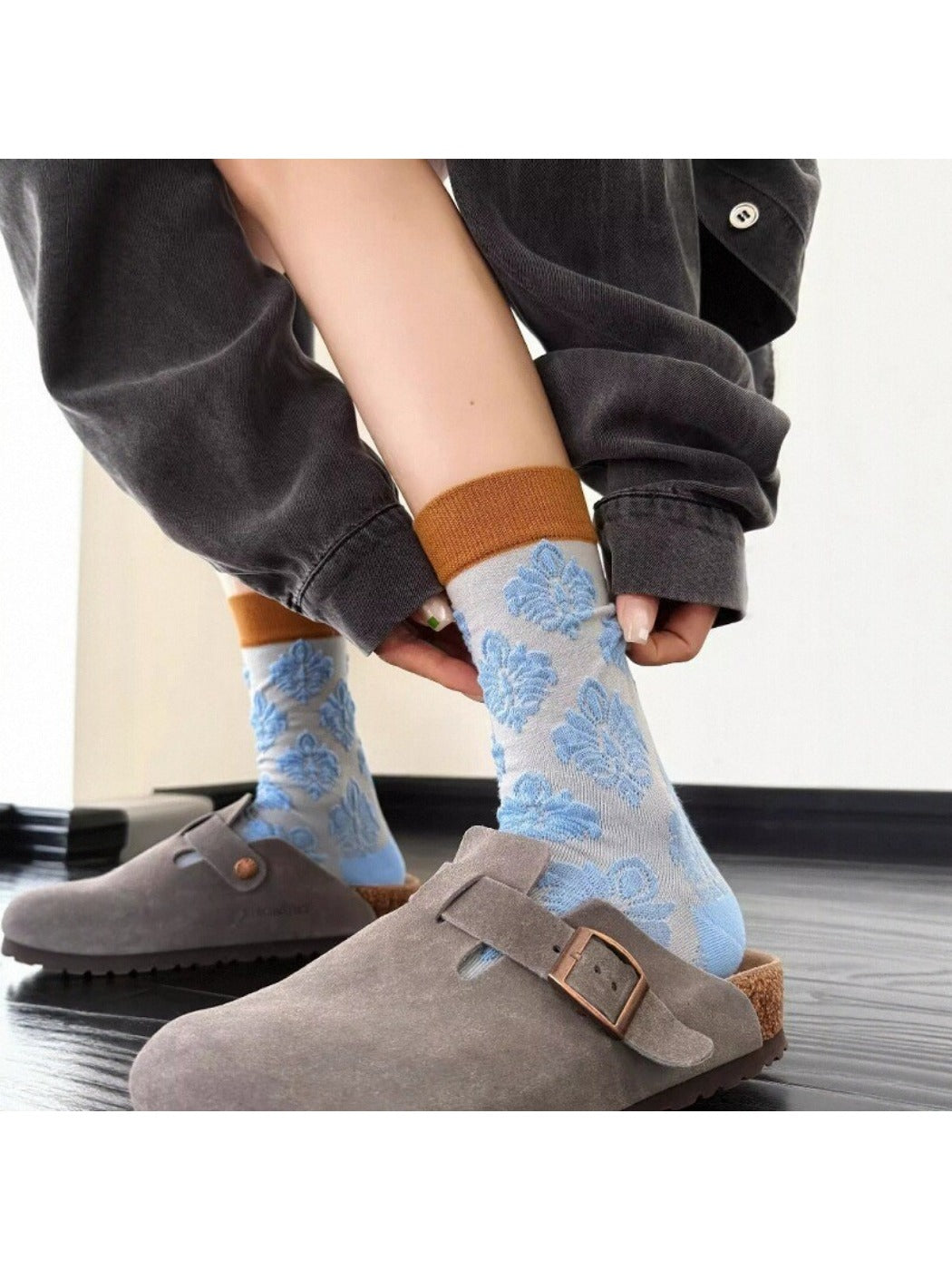 Rufia - Retro Contrast Mid-Calf Socks - Vintage &amp; Sweet