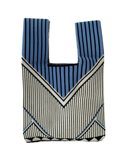 Cosbai - Classic Minimalist Striped Knit Handbag
