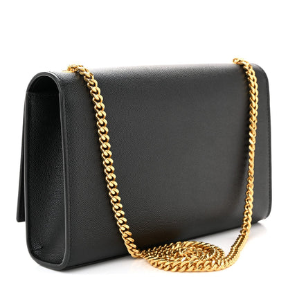 Grain De Poudre Medium Classic Monogram Kate Satchel Black