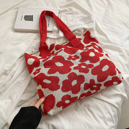 Crochet Tote Bag Flower Bag Large Capacity Tote Bag