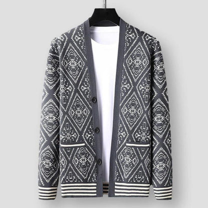 Saint Morris Graphic Wool Cardigan