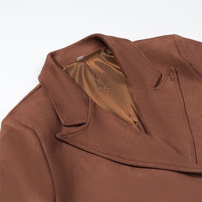 Long Plush Texture Trench Coat