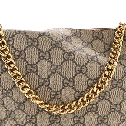 GG Supreme Monogram Large Linea A Hobo Light Brown