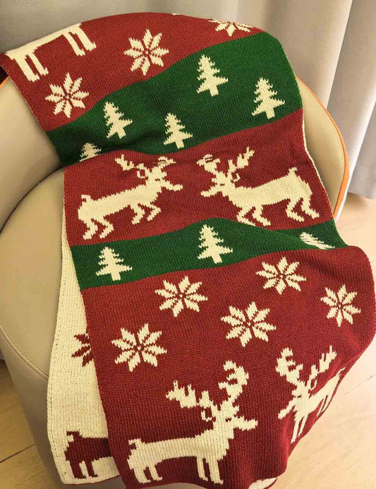 Winter Warm Shawl Christmas Theme Knit Scarf