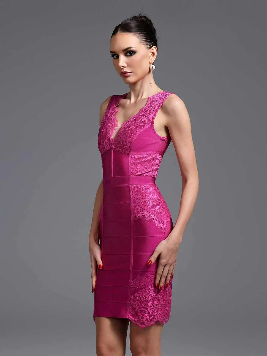 Camille Lace Bandage Midi Dress