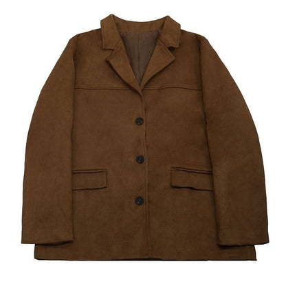 Vintage Loose Fit Long Sleeve Blazer Jacket Coat