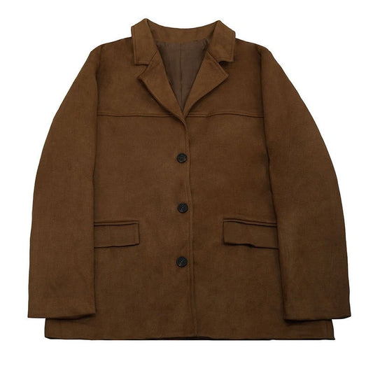 Vintage Loose Fit Long Sleeve Blazer Jacket Coat