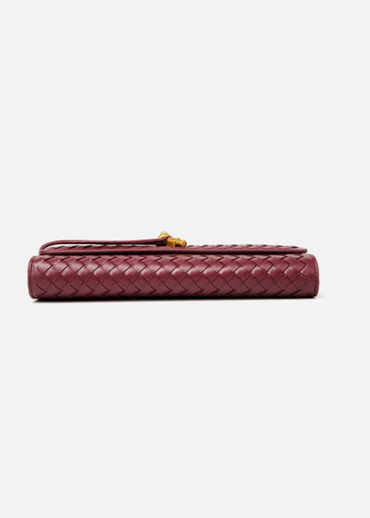 Woven Leather Crossbody Bag with Top Handle