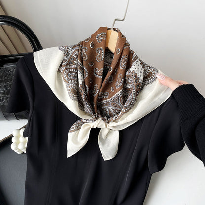 Scarvii - 27.5" Boho Paisley Print Scarf - Vintage &amp; Light