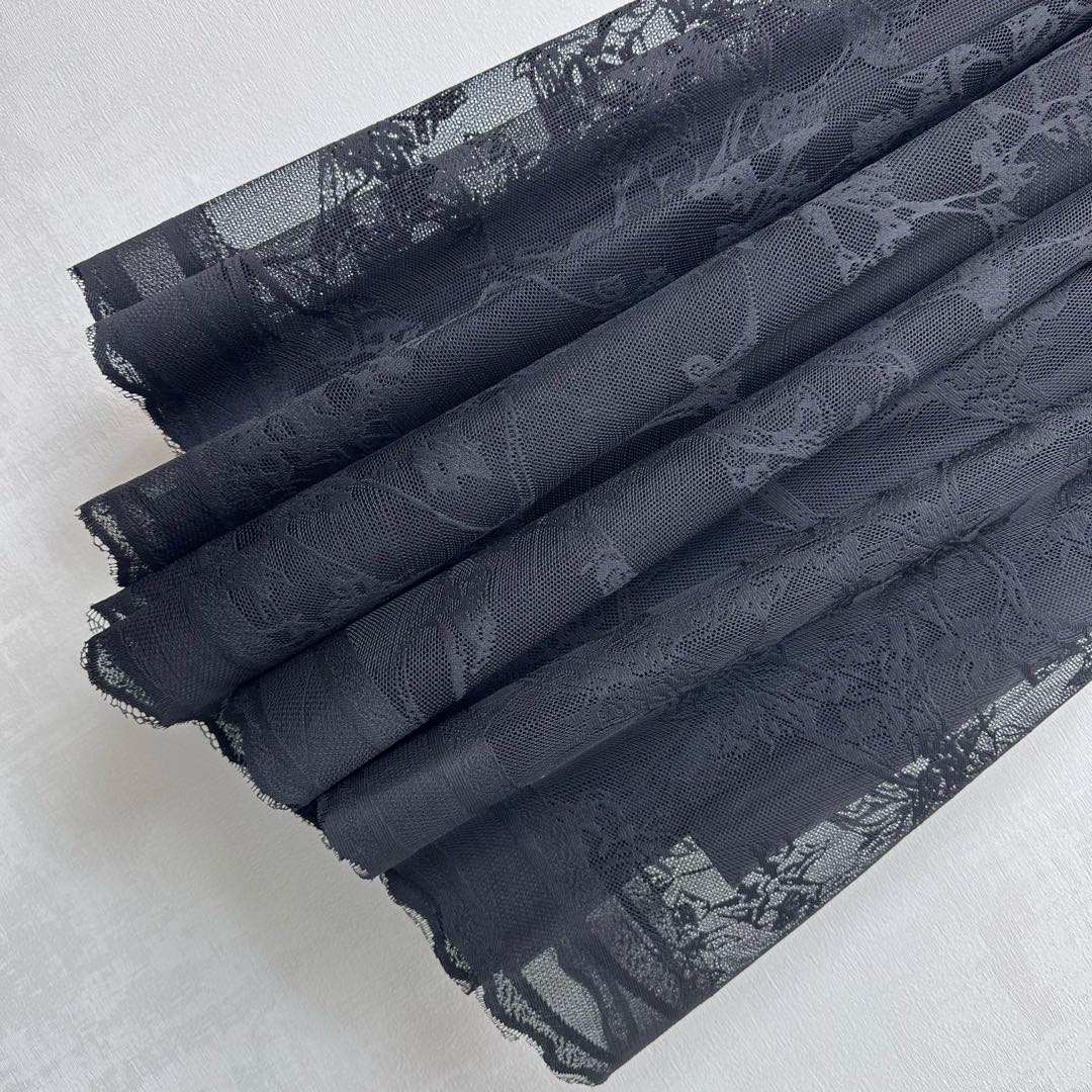 CD Lace Mesh Midi Skirt Black Polyester 350179