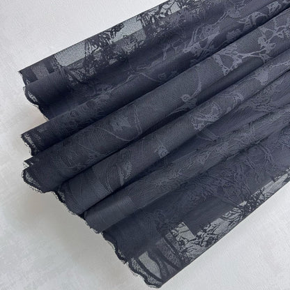 CD Lace Mesh Midi Skirt Black Polyester 350179