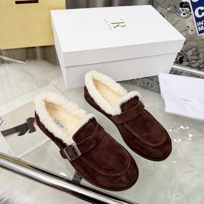 The Row 2025 Loafers Dark Brown Wool 576842