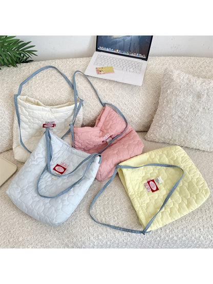 Cosbai - Quilted Plaid Shoulder Crossbody Bag