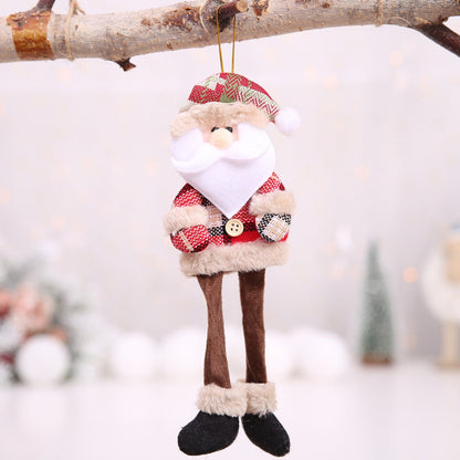 Xris - Christmas Long-Legged Plaid Fabric Doll Ornament