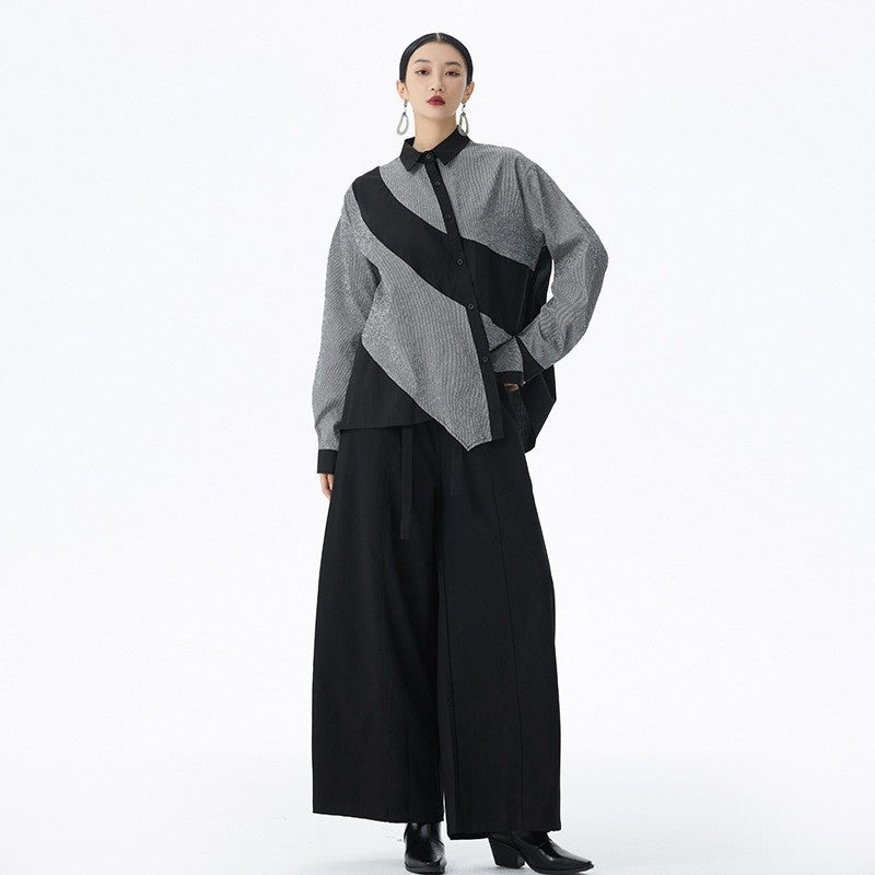 Irregular Design Long-Sleeved Shirt
