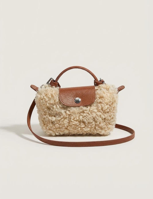 Soft Plush Lamb Wool Handbag Shoulder Bag