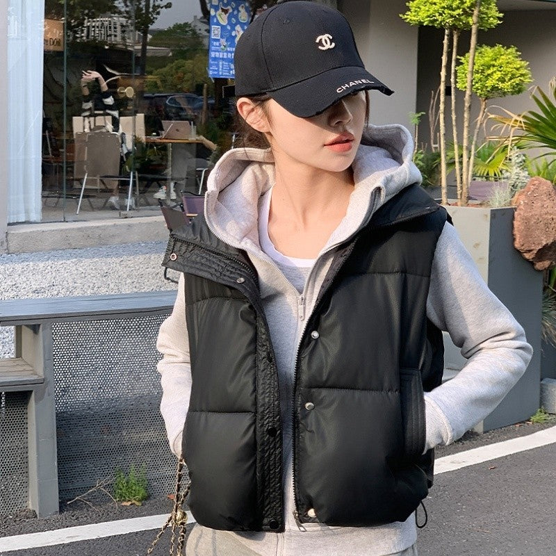 Collar Solid Color Vest Outerwear