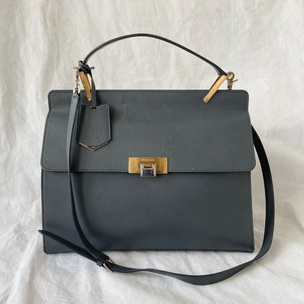 Balenciaga Le Dix Cartable Top Handle Leather Bag