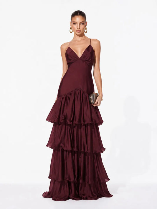 Mariana Tiered Ruffle-Trim Camisole Maxi Dress
