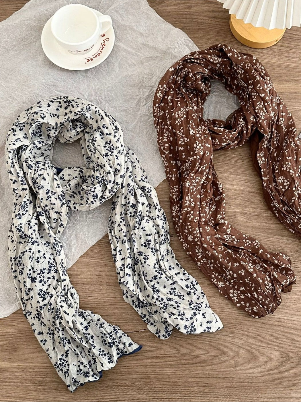 Scarvii - Korean Style Floral Print Scarf Shawl Wrap