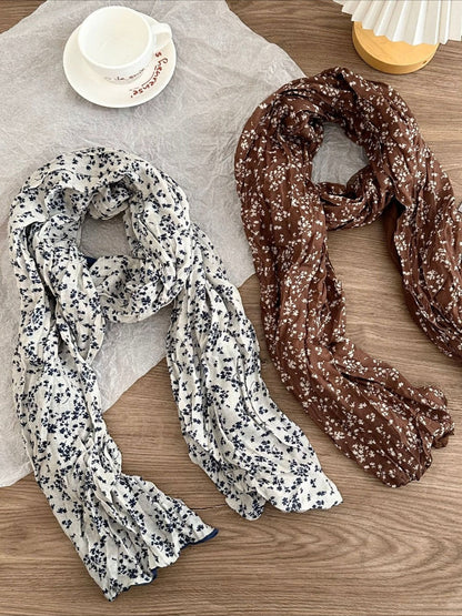 Scarvii - Korean Style Floral Print Scarf Shawl Wrap