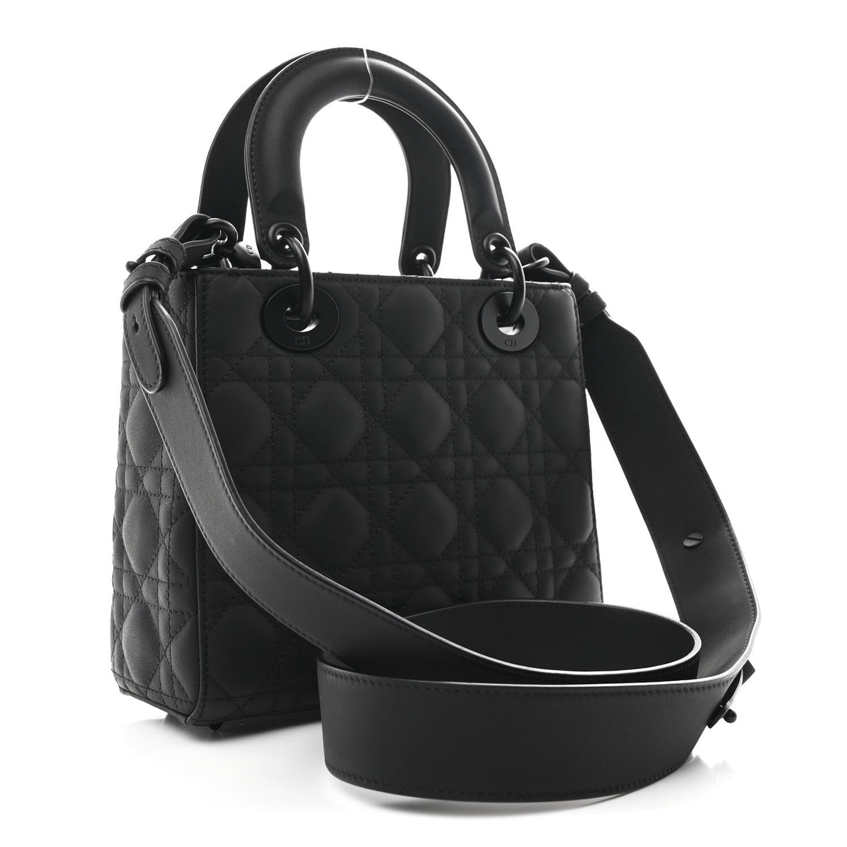 Ultra Matte Calfskin Cannage Small My ABCDior Lady Dior Black