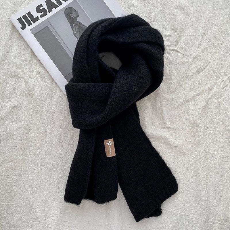 Solid Color Knitted Woolen Scarf