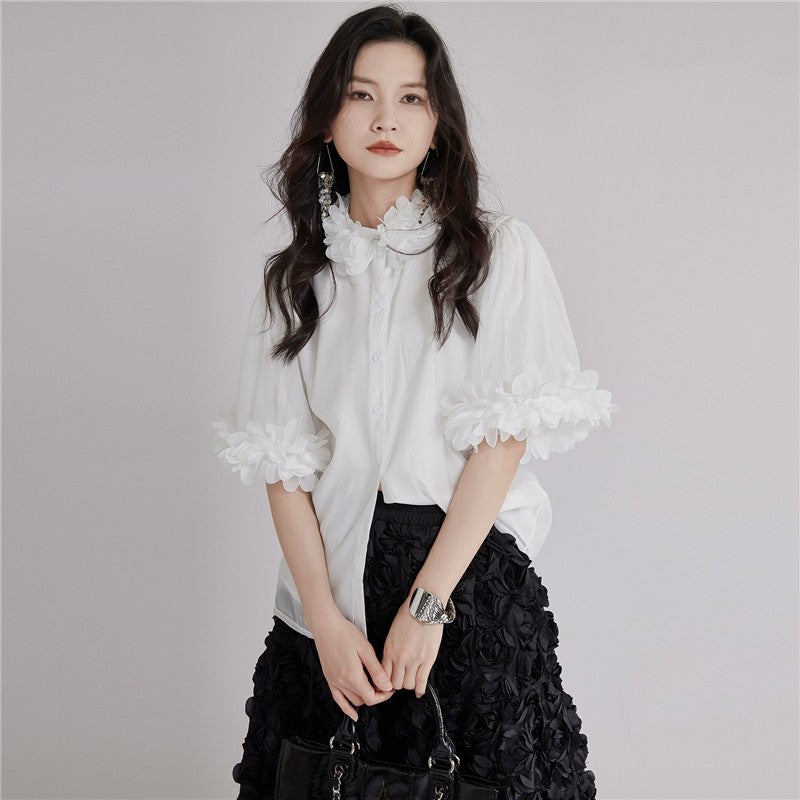 Loose Petal Short Sleeve Shirt