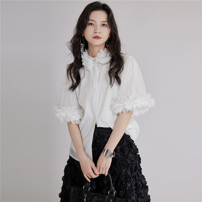 Loose Petal Short Sleeve Shirt