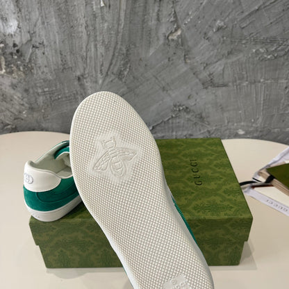 GG Low Sneaker Pine Green Canvas Suede Calfskin