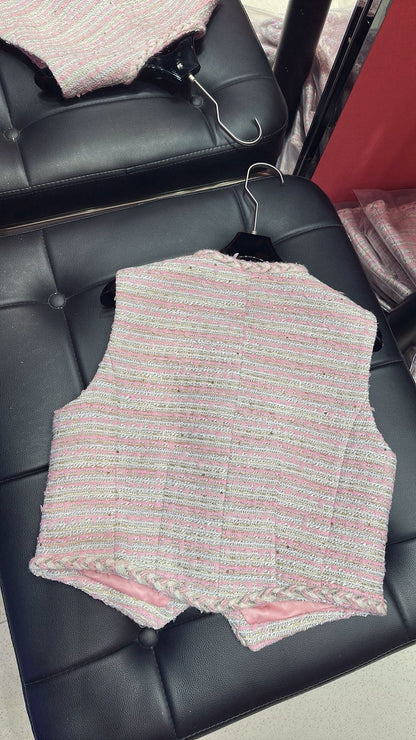 CC 25 Sleeveless Vest Jacket Pink Polyester