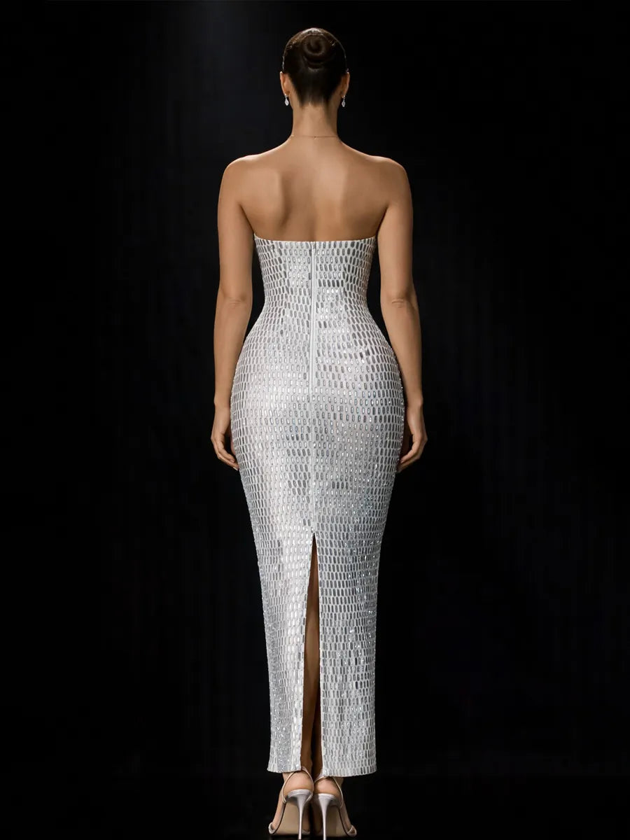 Arabella Maxi Dress In Silver