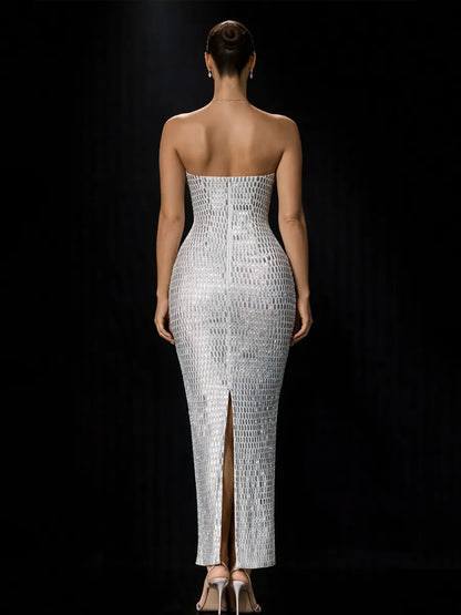 Arabella Maxi Dress In Silver