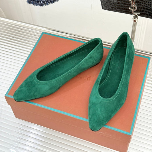 LP Primula Ballet Flat Teal Green Suede 570691