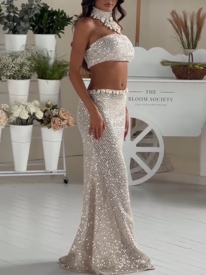 Zelda Sequin Strapless Mermaid Three-Piece Set