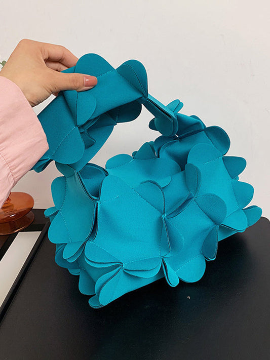 Flower Shape Solid Color Zipper Crossbody Bags