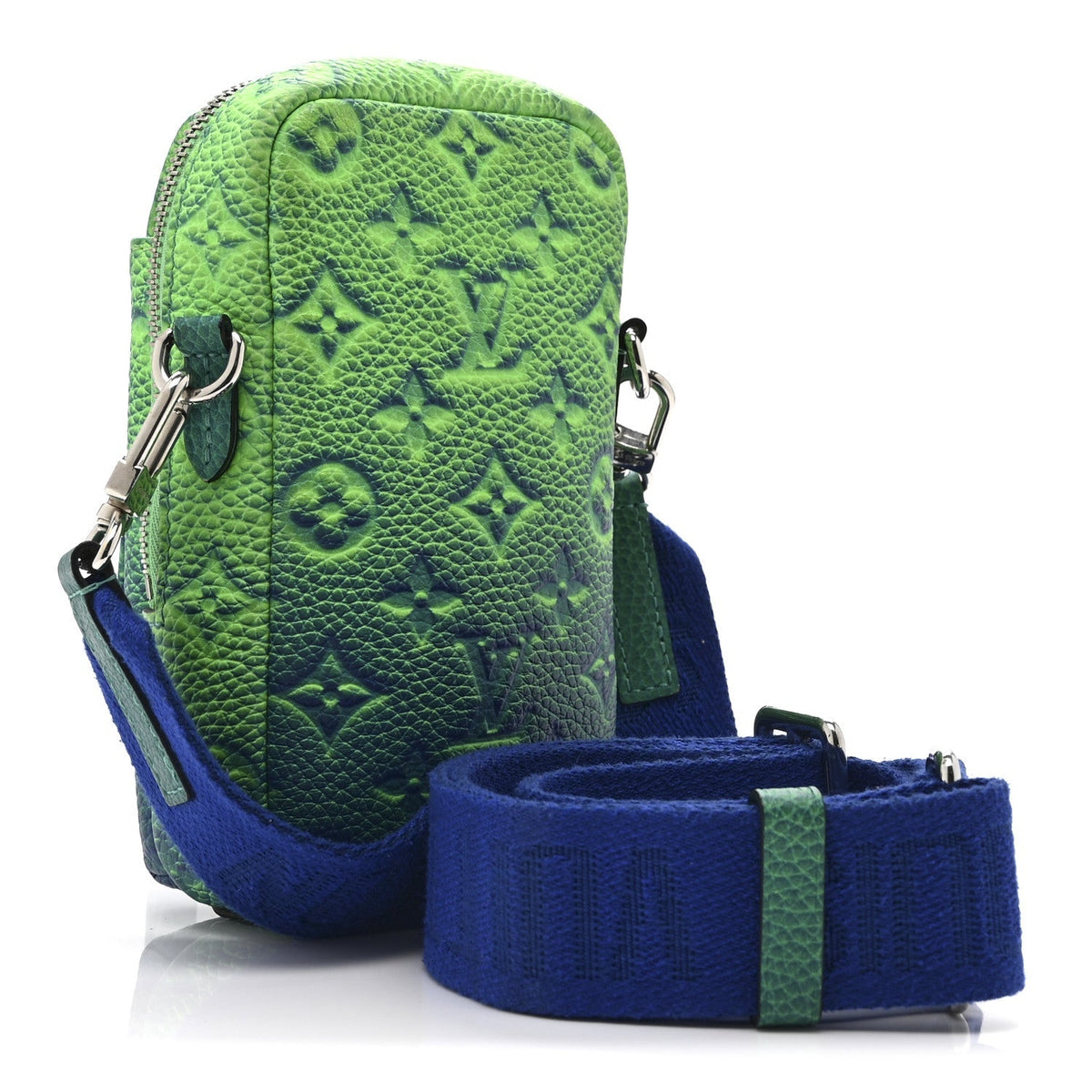 Taurillon Illusion Double Phone Case Bleu Vert