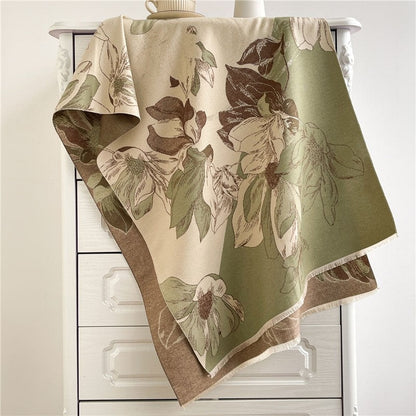 Jacquard Fringed Cashmere-Like Scarf