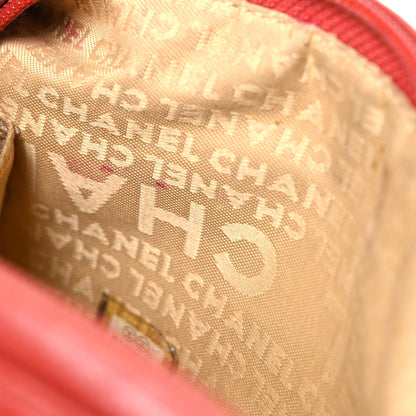 Lambskin Embossed CC Chocolate Bar Shoulder Bag Red