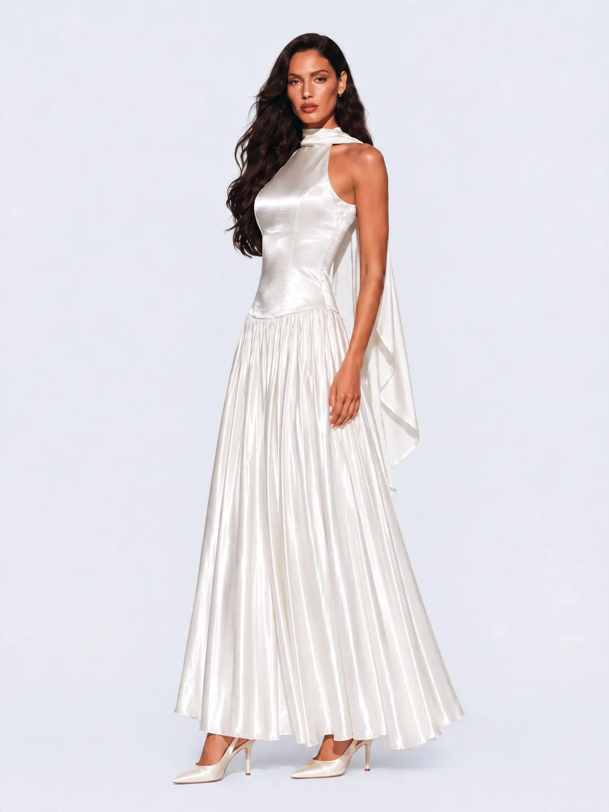 Gianna Lustrous Off-Shoulder Maxi Dress