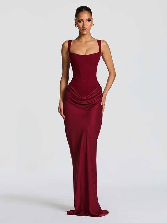 Isla Burgundy Maxi Dress