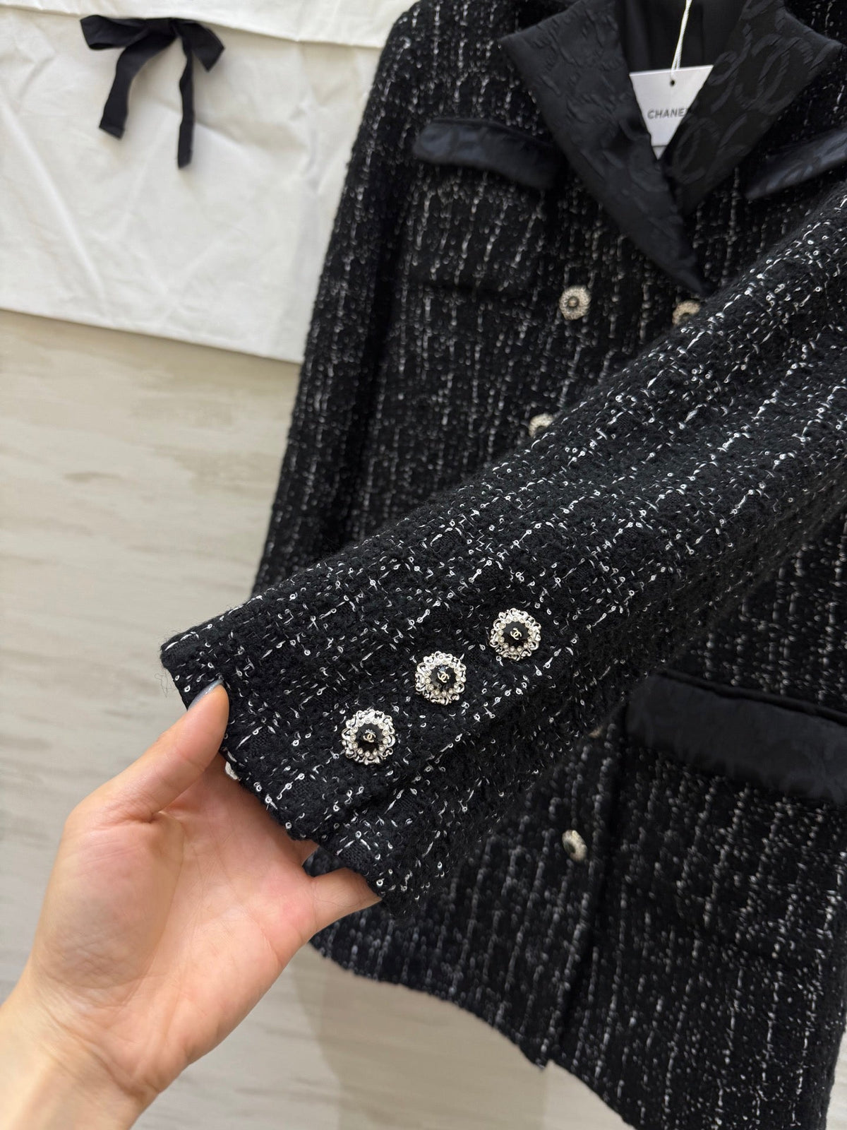 CC Jacket Black Silver Black Tweed 344806