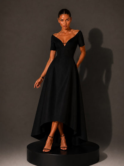 Aurora V-Neck Maxi Dress with Tulip Hem