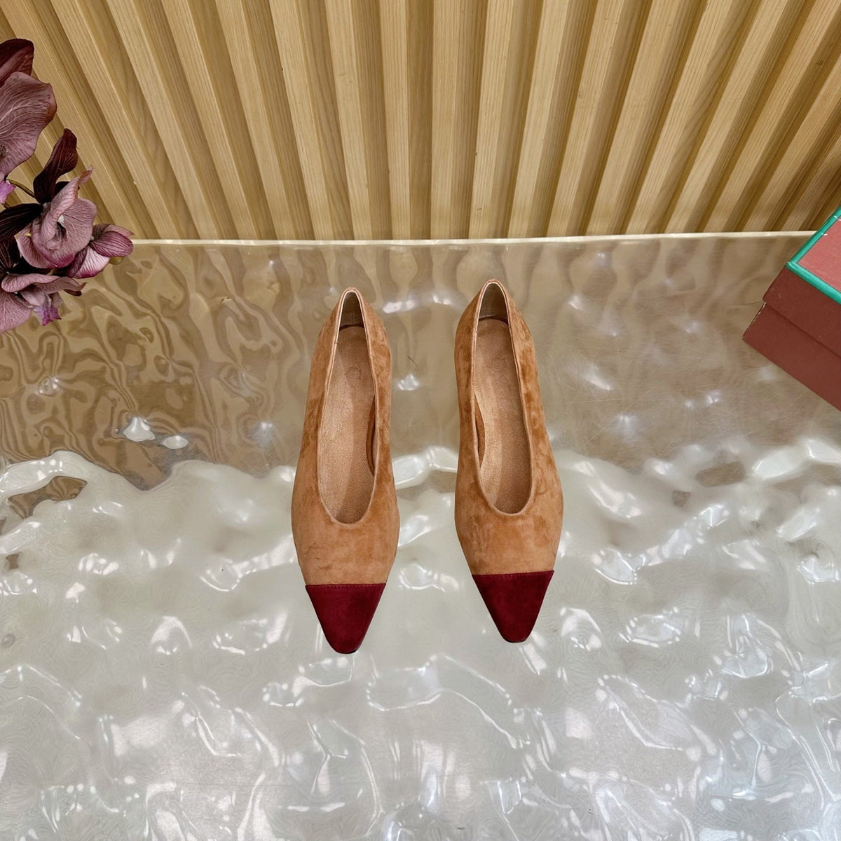 LP Rebecca Ballet Flats Brown Red Suede 498458