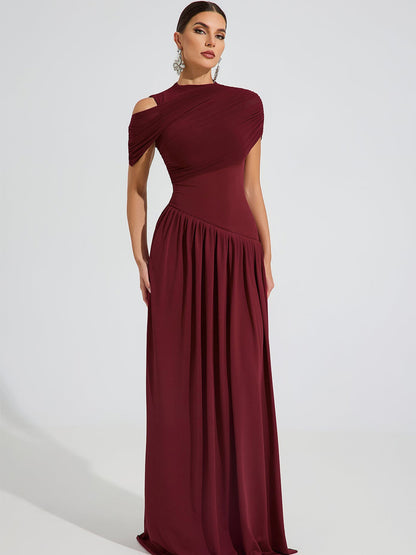 Avery One-Shoulder Draped Maxi Dress
