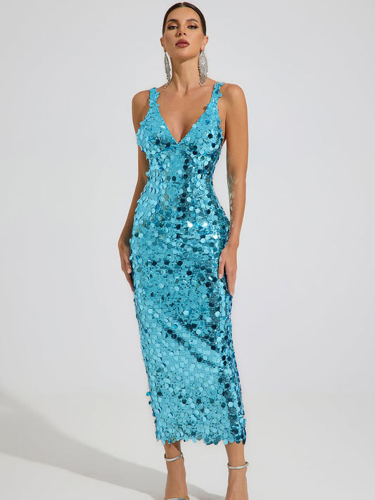 Kennedy Ocean Glow Sequin Maxi Dress