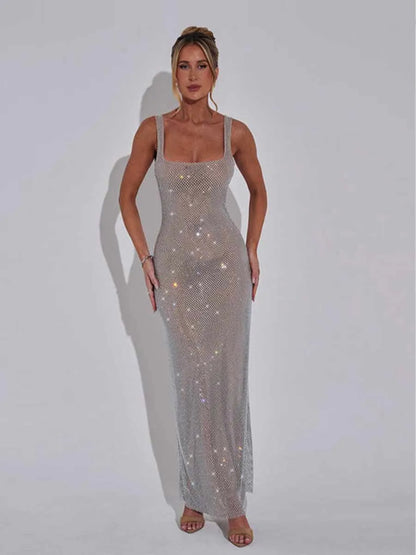 Noelle Maxi Dress In Silver