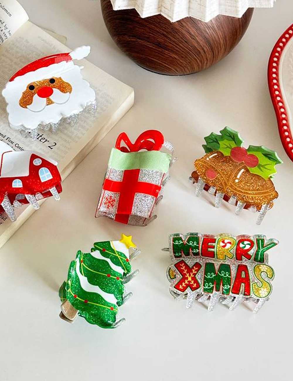 Cute Christmas Tree Geometric Hair Claw