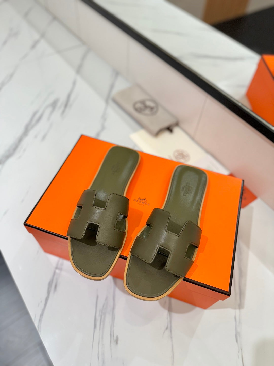 HM Oran Sandal Army Green Cowhide 294850